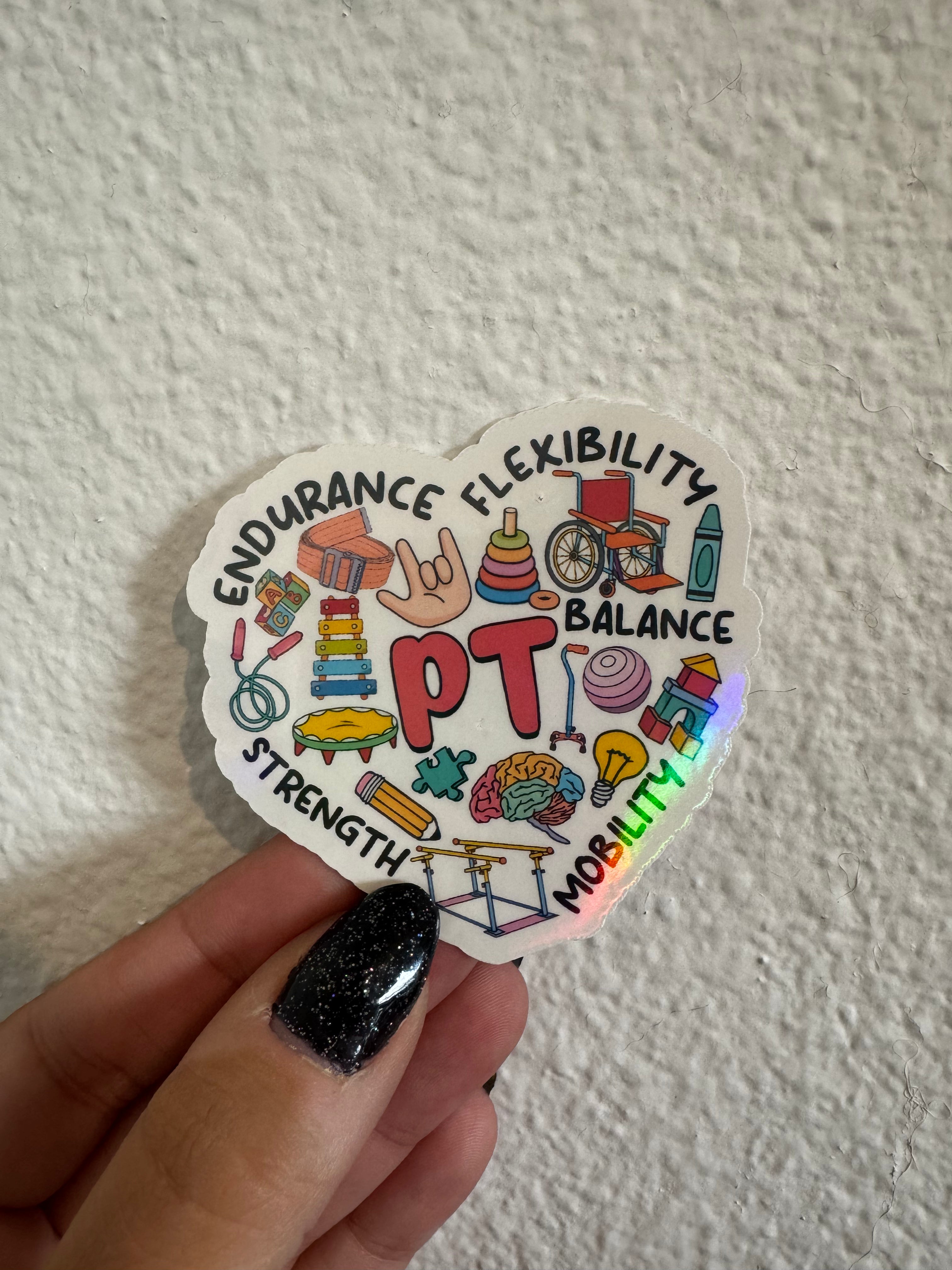 Imperfect "PT Heart Holographic Sticker"